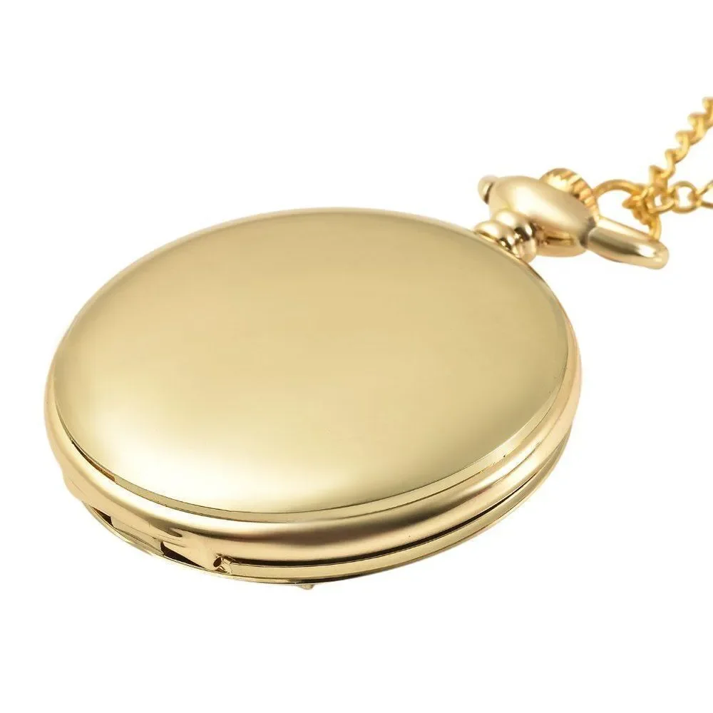 STRADA Labrador Pocket Watch in Goldtone with Chain 31 Inches